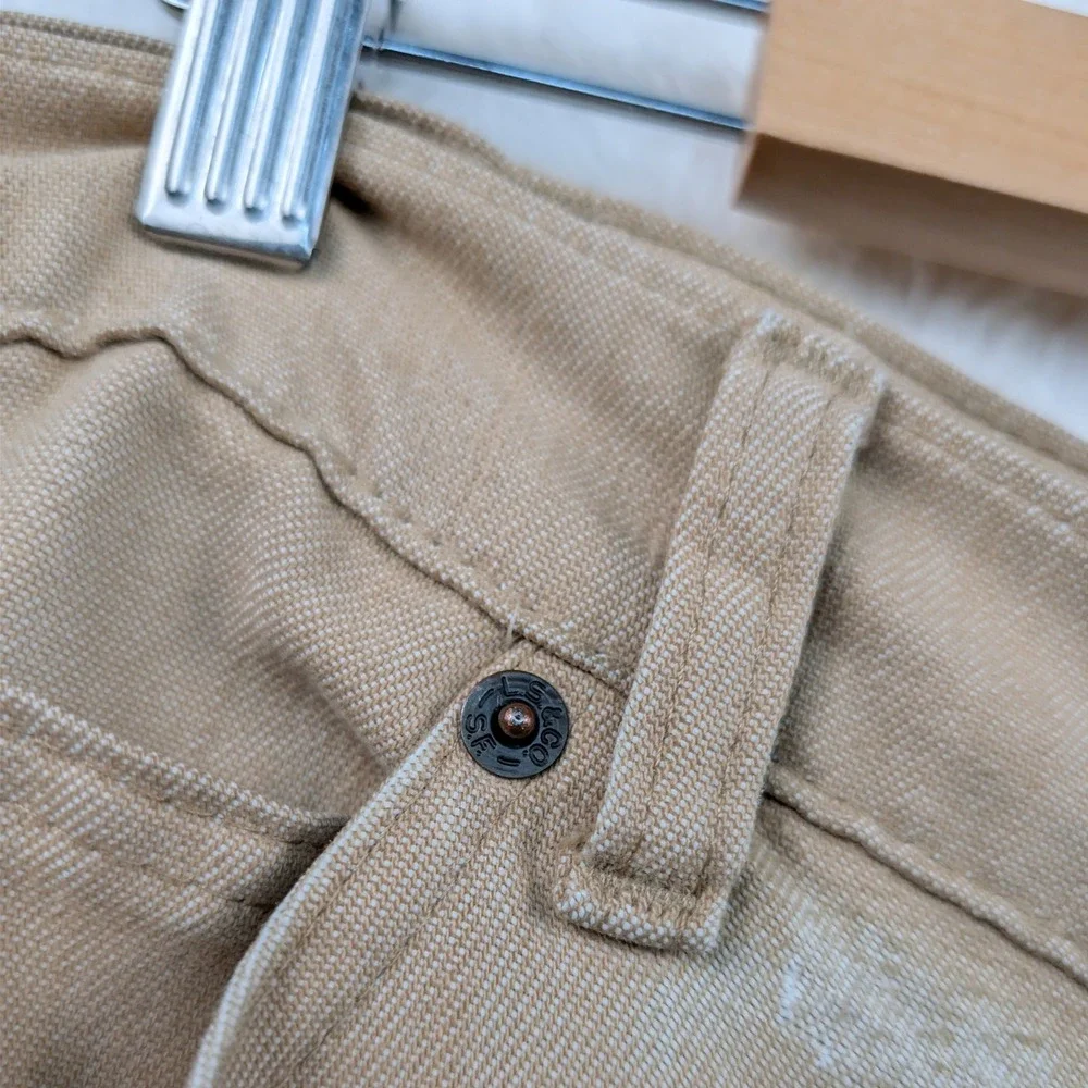 Vintage Levi's White Tab Flare Bell Bottom Brown Pants Men's 42x20 Talon Zip 70s